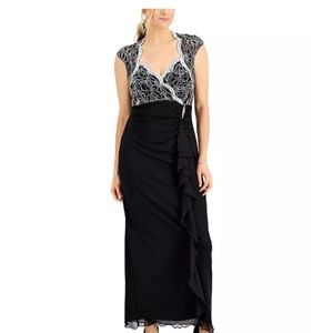 Connected Lace Evening Dress